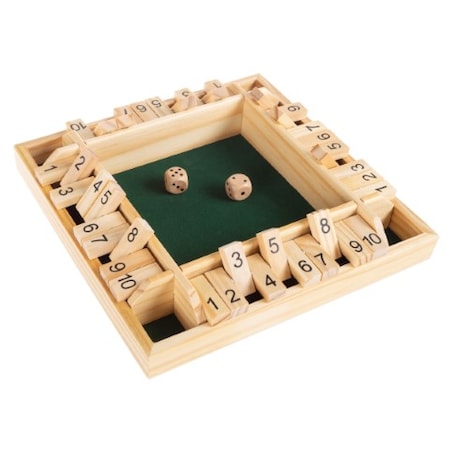 Toy Time 4-Player Wooden Shut the Box Game Set 621832LLX